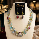 Stone Mala Multi Colour with Pearls