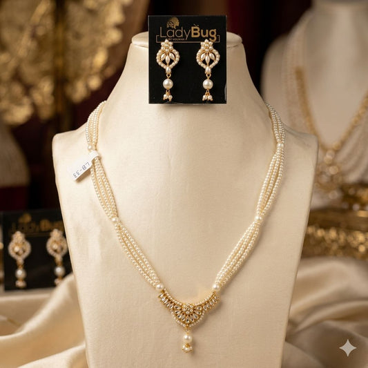 Real Pearls Mala Set (LB 32)