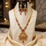 Rajwari Mala Set with Ruby Color