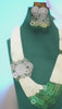 Victorian Polish Mala and Earrings with Emerald Stones LB-562,LB-563